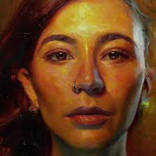 Here's a recent oil study from my color planes of the head, portrait  painting class. It was fun really trying to play up the texture of the face  in this one along