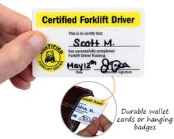 The forklift certification program is not free, but with flc it's extremely affordable and will reward you with a free forklift license upon completion. Forklift Certification Cards Forklift Driver Wallet Cards