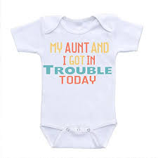 My Aunt And I Got In Trouble Today I Love My Auntie Onesie Baby Bodysuit Rompers One Piece Online Clothing Shopping 3 6 Months Buy Online In India At Desertcart 20001487