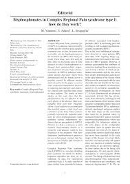 Pdf Bisphosphonates In Complex Regional Pain Syndrome Type I How Do They Work