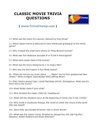 Answer the below questions to reach the next level. Classic Movie Trivia Questions Www Triviachamp Com