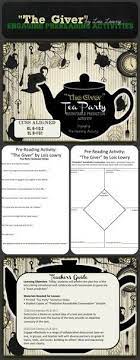 The Giver Pre Reading Activities Tea Party Roundtable Prediction Pre Reading Activities Teaching Literature Literature Lessons