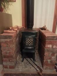 Thermal Mass Wood Stove Brick Surround Good Info On Reclaimed Clay Brick Efficiency Wood Stove Diy Wood Stove Wood Stove Surround