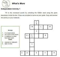 The best free online crossword is brand new, every day. Independent Activity 1fill In The Crossword Puzzle By Unlocking The Hidden Word Using The Given Brainly Ph
