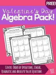 Look for the newest holiday pages about a week before each holiday. Valentine S Day Algebra Practice Pack Free