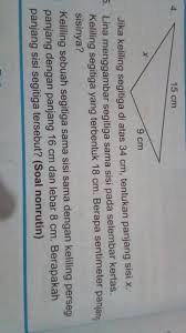 Ya, hak itu karena panjang sisi dari segitiga sama sisi adalah sama. Lina Menggambar Segitiga Sama Sisi Pada Selembar Kertas Keliling Segitiga Yang Terbentuk 18cm Brainly Co Id
