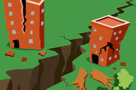 Cartoon showing cross section through subduction zone before an earthquake (above) and during an earthquake (below). Protecting Old Buildings From Earthquakes Interviews Naked Scientists