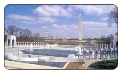 Each one represents 100 american military deaths. Wwii Memorial