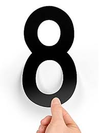 8" Single Number Die-Cut Labels - "8"