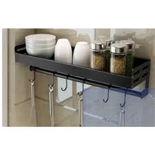 120 x 146 x 20 cm (h x b x t). Gewurzregal Schwarz 50cm Mit 8 Haken Wandregal Organizer Regal Kuche Ebay