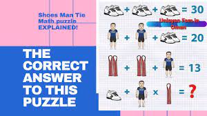 Check spelling or type a new query. Shoes Man Tie Math Puzzle Answer And Explanation And Then Some Youtube