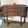 While sideboards and buffets are interchangeable, traditionally sideboards have shorter legs, and buffets have slightly taller legs. 1