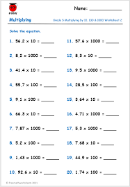 Free interactive exercises to practice online or download as pdf to print. Grade 5 Multiplication Worksheets Free Printables Worksheets