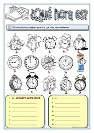 Para eso debes poder leer la hora en el reloj. Que Hora Es Espanol Ele Hojas De Trabajo