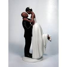 African American Bride And Bald Groom Wedding Cake Topper Wedding Cake Tops Groom Wedding Cakes Wedding Cake Toppers