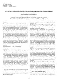 The queensland government, acting through queensland health, ehealth building facilities, is seeking a vendor to deliver fitout services. Pdf Q U I P S A Quality Model For Investigating Risk Exposure In E Health Systems