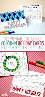 Open any of the printable files above by clicking the image or the link below the image. Free Printable Holiday Cards Adult Coloring Pages Hanukkah Christmas