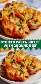 Pasta With Ground Beef Rcipe Yummy Casseroles Recipes Stuffed Pasta Shells