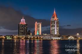 Mobile Alabama Skyline Poster