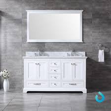 Made of high quality silvered mirror, this simple and functional mirror provides maximum clarity. Dukes 60 White Double Vanity White Carrara Marble Top White Square Sinks And 58 Mirror Lexora