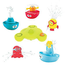 Bath time has never been so fun! Amazon Com Yookidoo Baby Bath Toy 7 Piece Set Stack N Spray Bathtub Fountain For Baby And Toddler Magical Spray Fountain For Bathtime Fun Bathtub Toys Toys Games