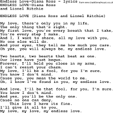 Diana Ross And Lionel Ritchie Endless Love Love Songs Lyrics Endless Love Love Songs