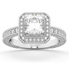 While the price of a princess cut square diamond ring will depend on many factors, including the quality of the stone and the setting chose, this table gives you a general guide to the. Milgrain Square Halo Diamond Engagement Ring 14kt White Gold 0 32ct U3242