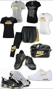 Black And Gold Nike Clothes Black And Gold Nike Outfit Gym Workout Nike Outfits Sport Outfits Athletic Outfits