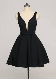 Black Short Simple Homecoming Dresses Knee Length Formal Dress Lovely Formal Dresses Black Prom Dress Short Simple Prom Dress Satin Homecoming Dress