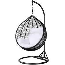 Black or natural hanging basket chair. Yaheetech Garden Patio Rattan Swing Chair Wicker Hanging Egg Chair Hammock W Cushion And Cover Indoor Or Outdoor Max 150kg Black Buy Online In Bosnia And Herzegovina At Bosnia Desertcart Com Productid 48377631