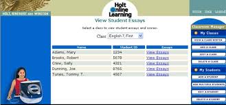 Holt Online Essay Scoring Teacher Support