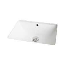 rectangular undermount sink in white