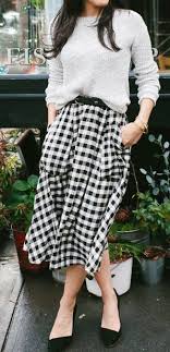 Black And White Gingham Midi Skirt Don T Like The Shoes Gingham Fashion Gingham Outfit Fashion