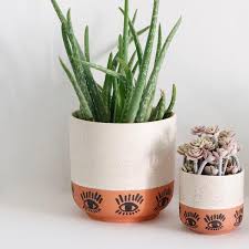 Eyes Wide Open Cachepot Large Holistic Habitat In 2020 Plant Pot Design Painted Pots Diy Plant Pot Diy