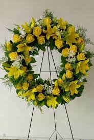 Gresham cemetery is a cemetery near marietta, georgia. Yellow Funeral Wreath With Roses Lilies And Dendrobium Orchids Funeral Flowers Funeral Flower Arrangements Cemetery Flowers