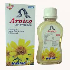 Take necessary quantity of arnica hair oil and massage well on the scalp and wash after half an hour. Haslab Arnica Hair Vitaliser With Jaborandi Bhringraj Cantharis Homeopathy Remedies Online