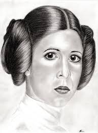 LEIA: Bleistiftzeichnung, Portrait, Kohlezeichnung, Princessin leia von  mstangl