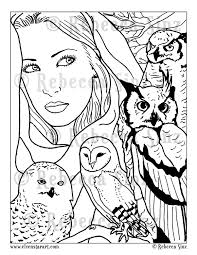 Perforated pages allow you to display your creations. Wisdom Fantasy Owls Shaman Coloring Page Elvenstarart