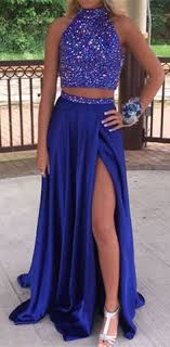 Royal Blue Two Pieces Beading Prom Dresses Long Prom Dresses Cheap Prom Dresses Evening Dre Homecoming Dresses Long Prom Dresses For Teens Evening Dresses Prom