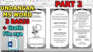 Ada beragam layout yang bisa digunakan untuk mempercantik undanganmu. Cara Buat Undangan Ms Word 3 Baris Pernikahan Tahlilan Yasinan Syukuran Sunatan Format Undangan Youtube