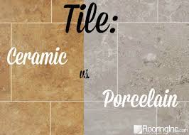 Ceramic tiles are created using a heated kiln after being shaped. Porcelain Vs Ceramic Tile Learn The Difference Flooring Inc Porcelain Vs Ceramic Tile Porcelain Vs Ceramic Porcelain Tile Bathroom