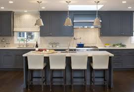 Explore layout patterns to help you plan the installation. Blue Kitchen Cabinets And Wood Flooring In Contemporary Kitchen Ideas Decor With White Leather Counter Stools And Tile Backsplash Also Pendant Light Plus Window With Curtain And Skylight 728 485 Brabbu Design Forces