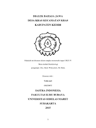 Daerah jawa timur terdiri dari 9 kota dan 29 kabupaten. Dialektologi Penelitian Docx