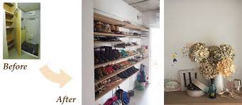 可動式のオープン棚のある玄関 オープン棚 玄関 おしゃれ 玄関