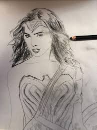 Superman and wonder woman drawing. Drawing Wonder Woman Gal Gadot Realistic Drawing Process Steemit