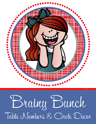 The Brainy Bunch Table Numbers And Circle Decorations Classroom Themes Brainy Classroom Banner