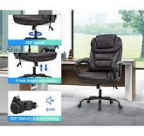 Big and Tall Executive Chair 500 Lbs Capacity PU Leather Boss Office Desk  Chair Heavy Duty High Back Computer Chair Thick Sponge Office Chair with ...
