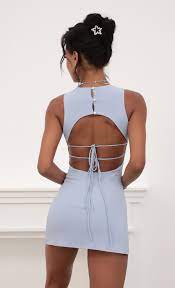 ♥ former houston outlaws content creator. Party Dresses Violette Open Back Tank Dress In Blue