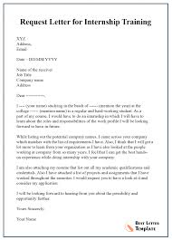 Request Letter Template For Internship Sample With Example