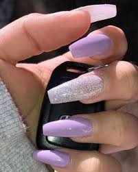 Black And Pink Acrylic Nails Coffin Nails Natural Nails Solid Color Nails Acrylic Nails Cute Nails Wedding Nails Sparkling Glitter Brida Purple Acrylic Nails Solid Color Nails Simple Nails